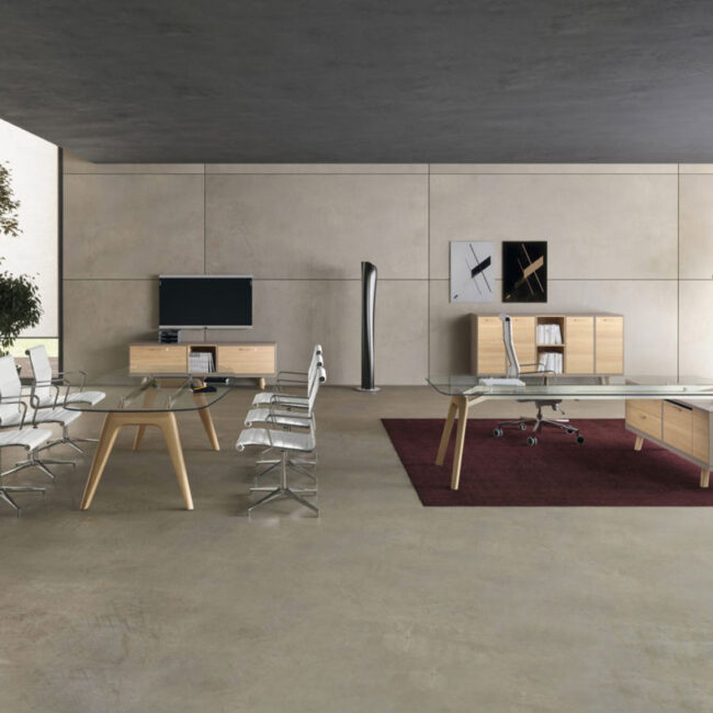 tavoli-riunione-design-ufficio-moderno-in-vetro-e-legno